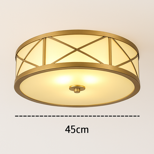 plafonnier led rond moderne minimaliste en pur cuivre seiko américain - vue 10 sur 10