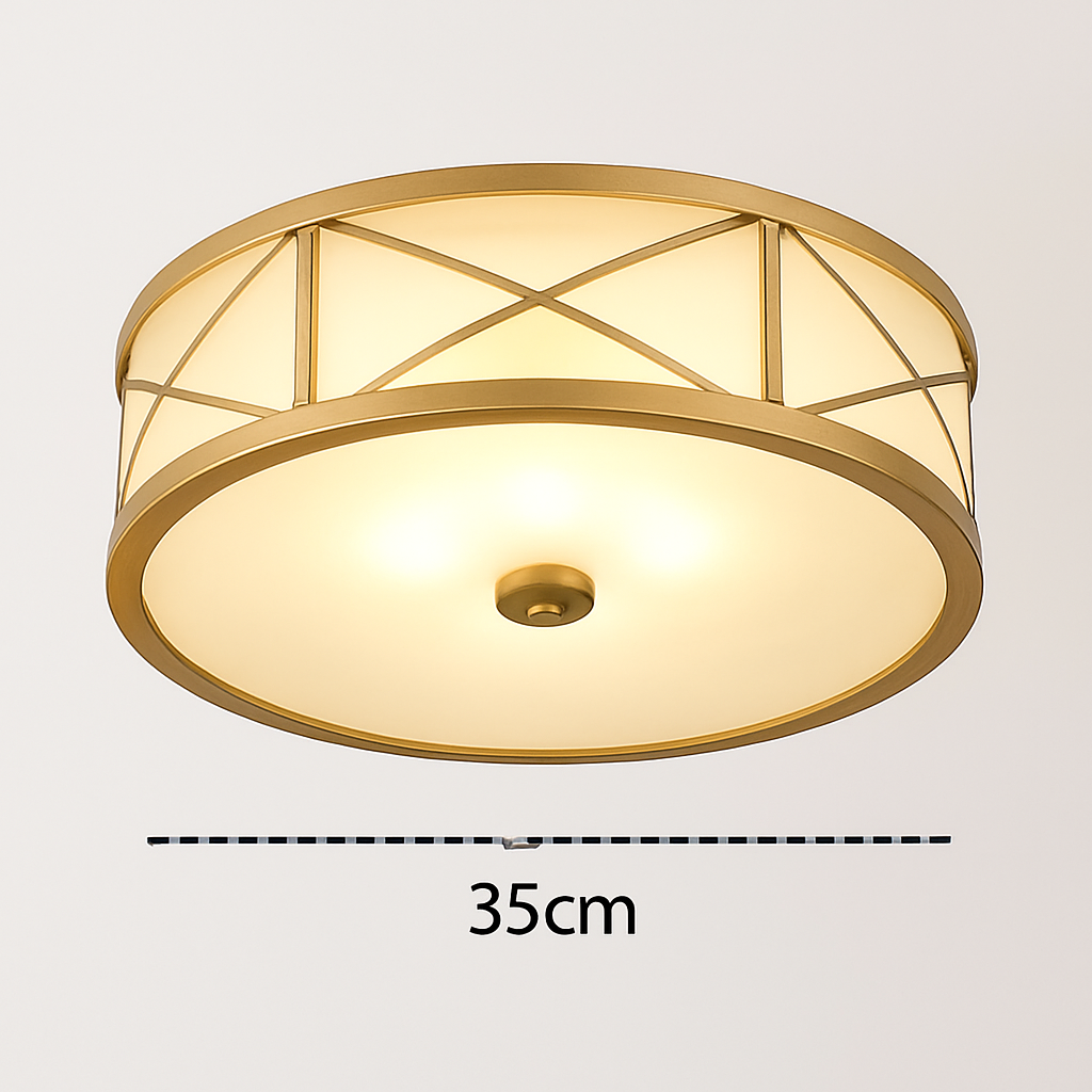 plafonnier led rond moderne minimaliste en pur cuivre seiko américain - vue 10 sur 10