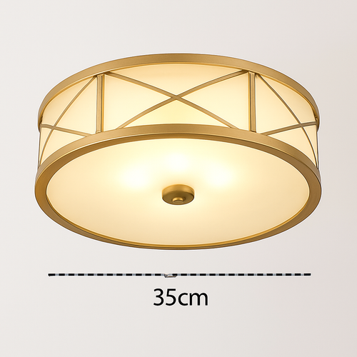 plafonnier led rond moderne minimaliste en pur cuivre seiko américain - vue 11 sur 10