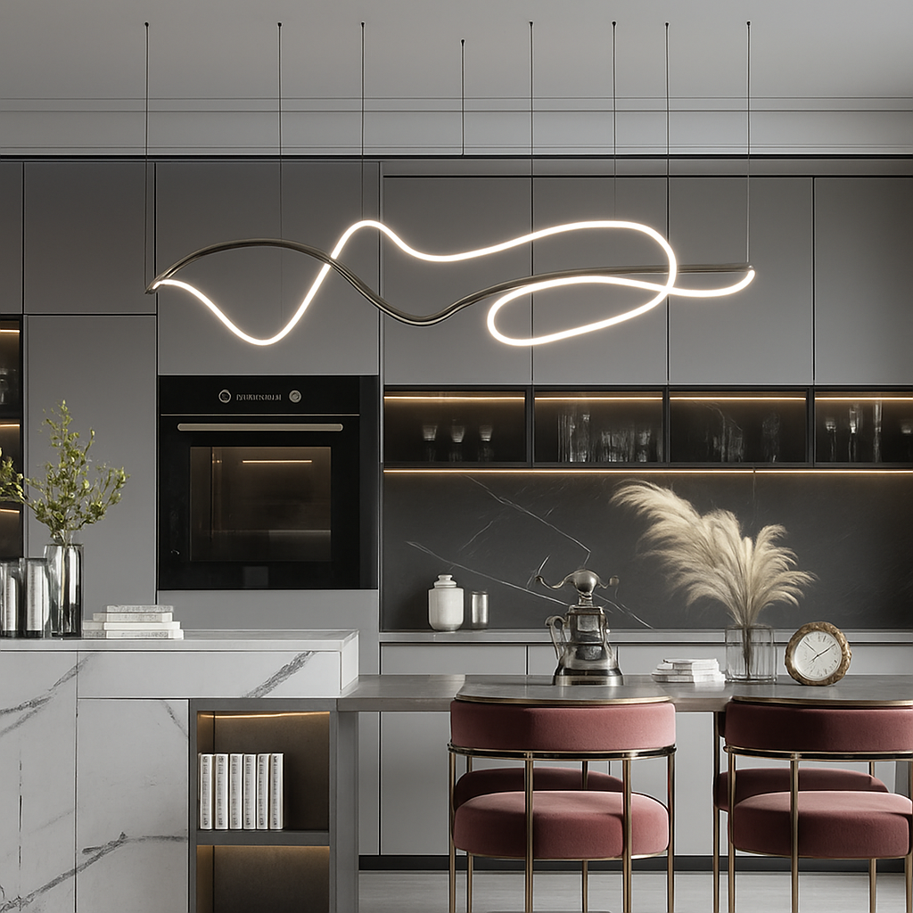 plafonnier led suspendu design moderne pour hôtel ou restaurant - vue 1 sur 7
