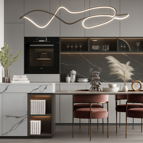 plafonnier led suspendu design moderne pour hôtel ou restaurant - vue 4 sur 7