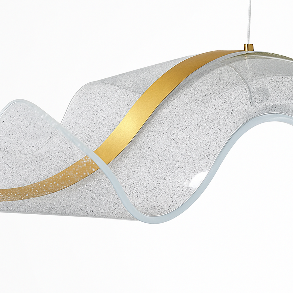 plafonnier led suspendu style art déco en fil acrylique réglable - vue 6 sur 8