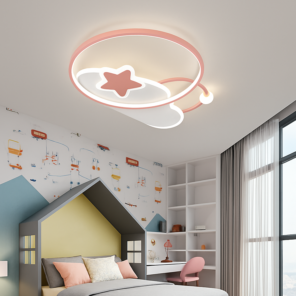 plafonnier led étoile lumineux décoratif chambre enfant dessin animé - vue 2 sur 18
