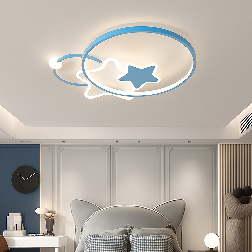 plafonnier led étoile lumineux décoratif chambre enfant dessin animé - vue 5 sur 18