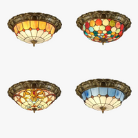 plafonnier led vitrail classique pour éclairage intérieur décoratif
