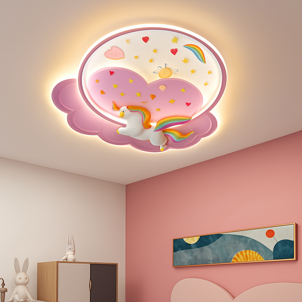 plafonnier licorne créatif pour décoration de chambre enfant - vue 4 sur 7