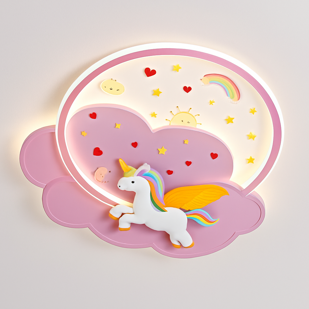plafonnier licorne créatif pour décoration de chambre enfant - vue 5 sur 7