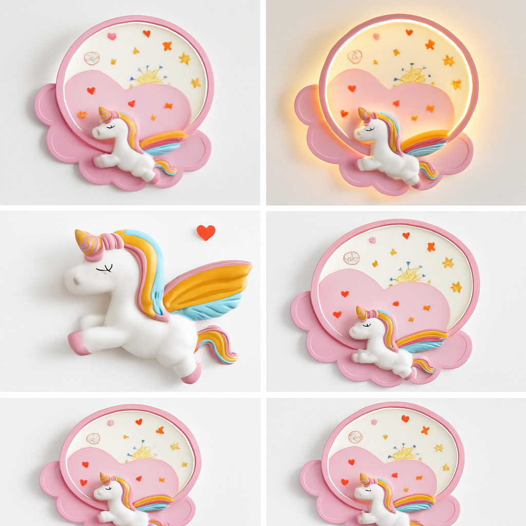 plafonnier licorne créatif pour décoration de chambre enfant - vue 6 sur 7