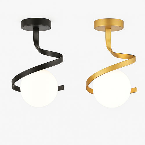 Plafonnier Luminaire Nordique Verre Boule - vue 3 sur 8