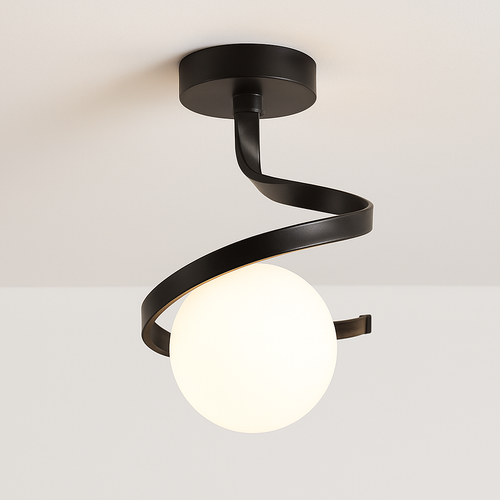 Plafonnier Luminaire Nordique Verre Boule - vue 4 sur 8