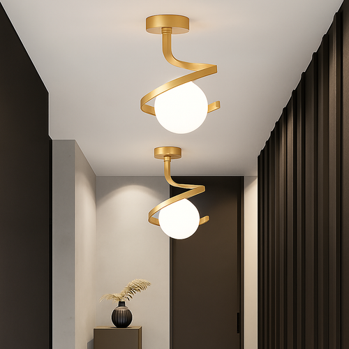 Plafonnier Luminaire Nordique Verre Boule - vue 8 sur 8