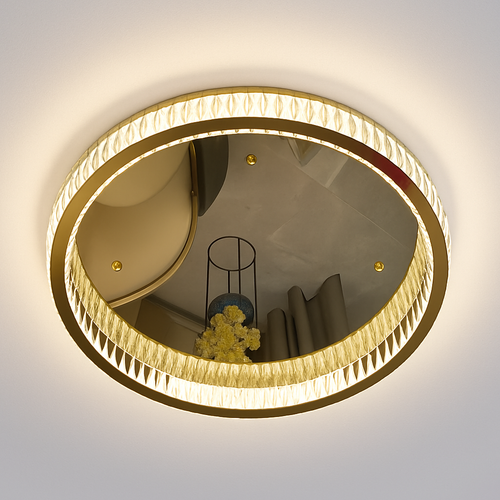 Plafonnier luxe moderne LED dorée rond - vue 3 sur 13