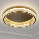 Plafonnier luxe moderne LED dorée rond