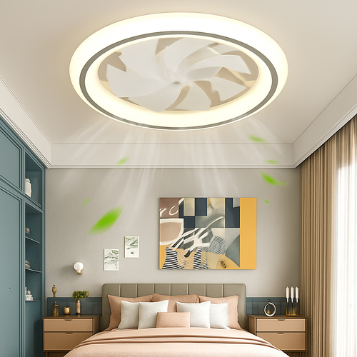 plafonnier moderne avec télécommande et 3 vitesses de ventilation