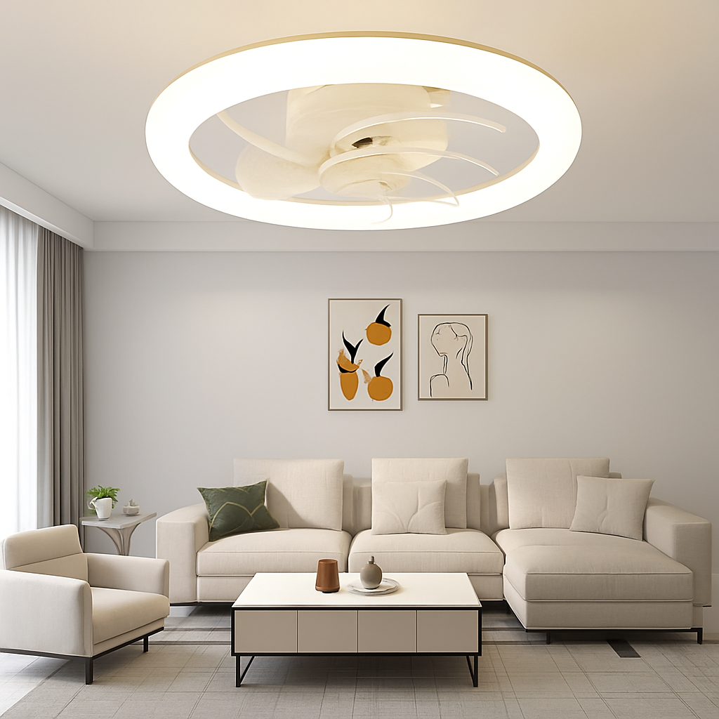 plafonnier moderne avec télécommande et 3 vitesses de ventilation - vue 5 sur 5