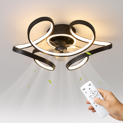 plafonnier moderne avec ventilateur silencieux et éclairage intégré - vue 5 sur 8