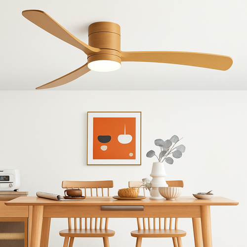 plafonnier moderne avec ventilateur télécommandé et lumière intégrée