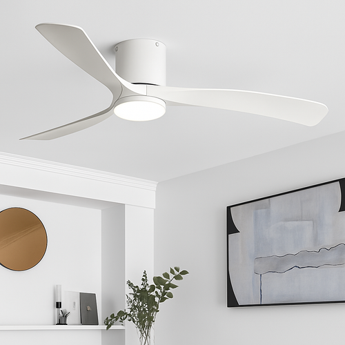 plafonnier moderne avec ventilateur télécommandé et lumière intégrée - vue 4 sur 12