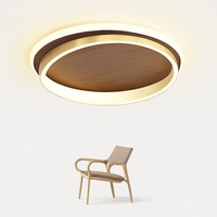 Plafonnier moderne couleur noyer led intérieur maison décor