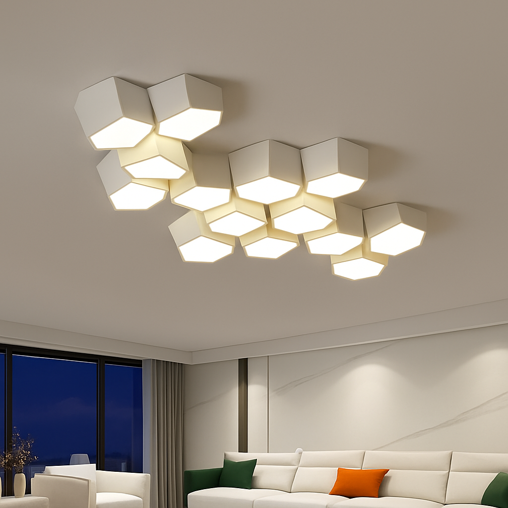 plafonnier moderne en alliage design géométrique pour décoration intérieure - vue 3 sur 12