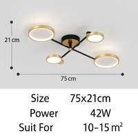 Plafonnier moderne en aluminium à leds pour intérieur