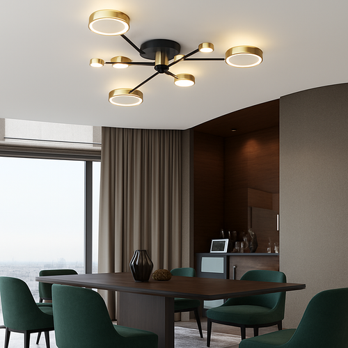 Plafonnier moderne en aluminium à leds pour intérieur - vue 5 sur 12