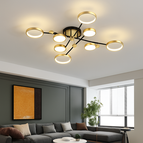 Plafonnier moderne en aluminium à leds pour intérieur - vue 7 sur 12