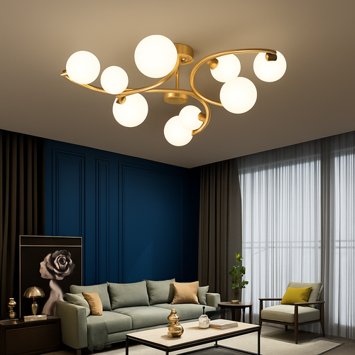 plafonnier moderne en verre design pour intérieur élégant - vue 3 sur 10