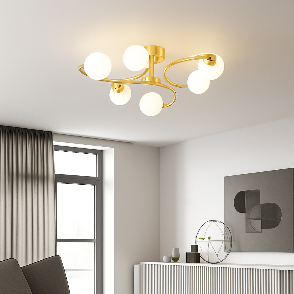 plafonnier moderne en verre design pour intérieur élégant - vue 4 sur 10