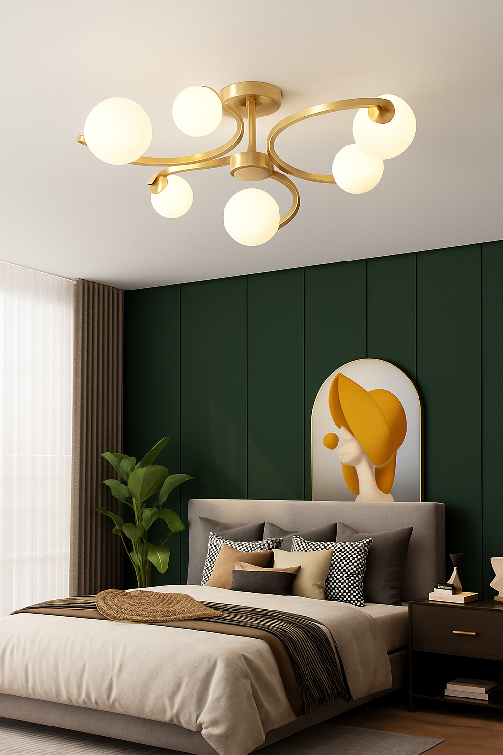 plafonnier moderne en verre design pour intérieur élégant - vue 5 sur 10