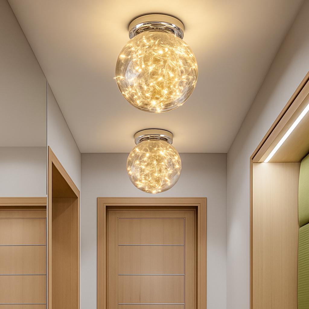 Plafonnier moderne LED avec globe en verre Duna - vue 3 sur 11