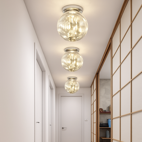 Plafonnier moderne LED avec globe en verre Duna - vue 7 sur 11
