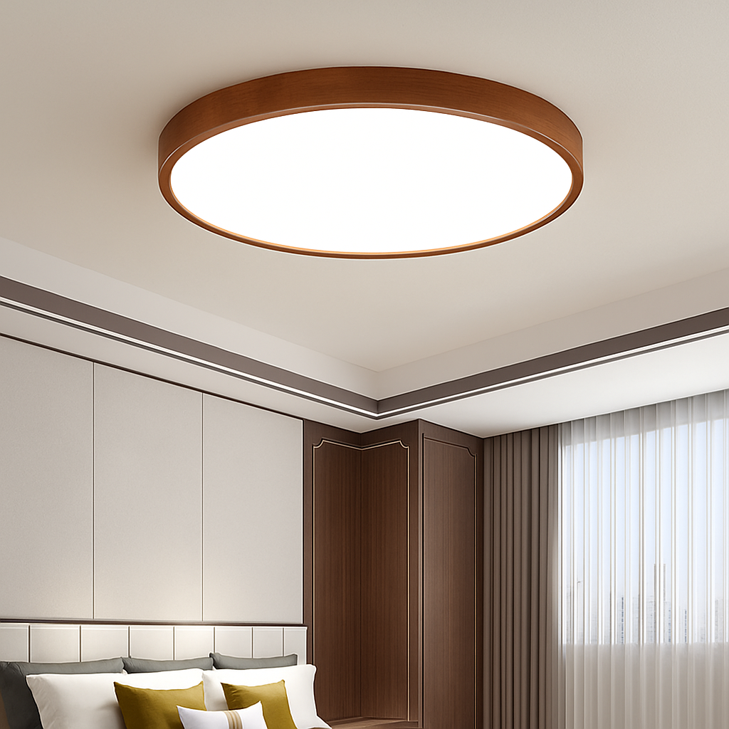 Plafonnier moderne LED bois massif - vue 5 sur 16