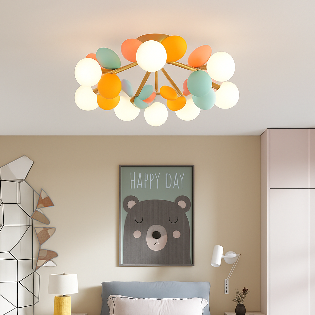 Plafonnier moderne LED coloré pour chambre d'enfant Estel - vue 4 sur 19
