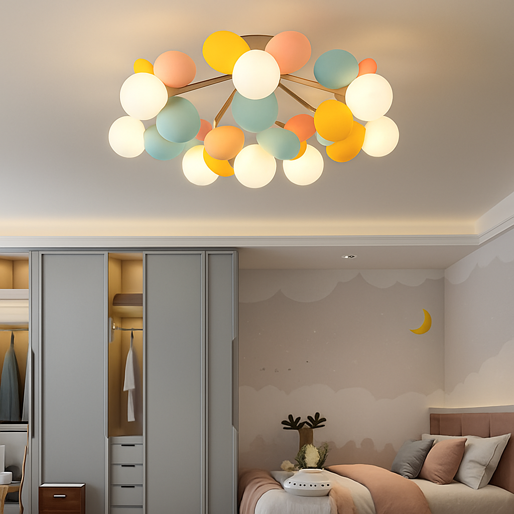 Plafonnier moderne LED coloré pour chambre d'enfant Estel - vue 5 sur 19