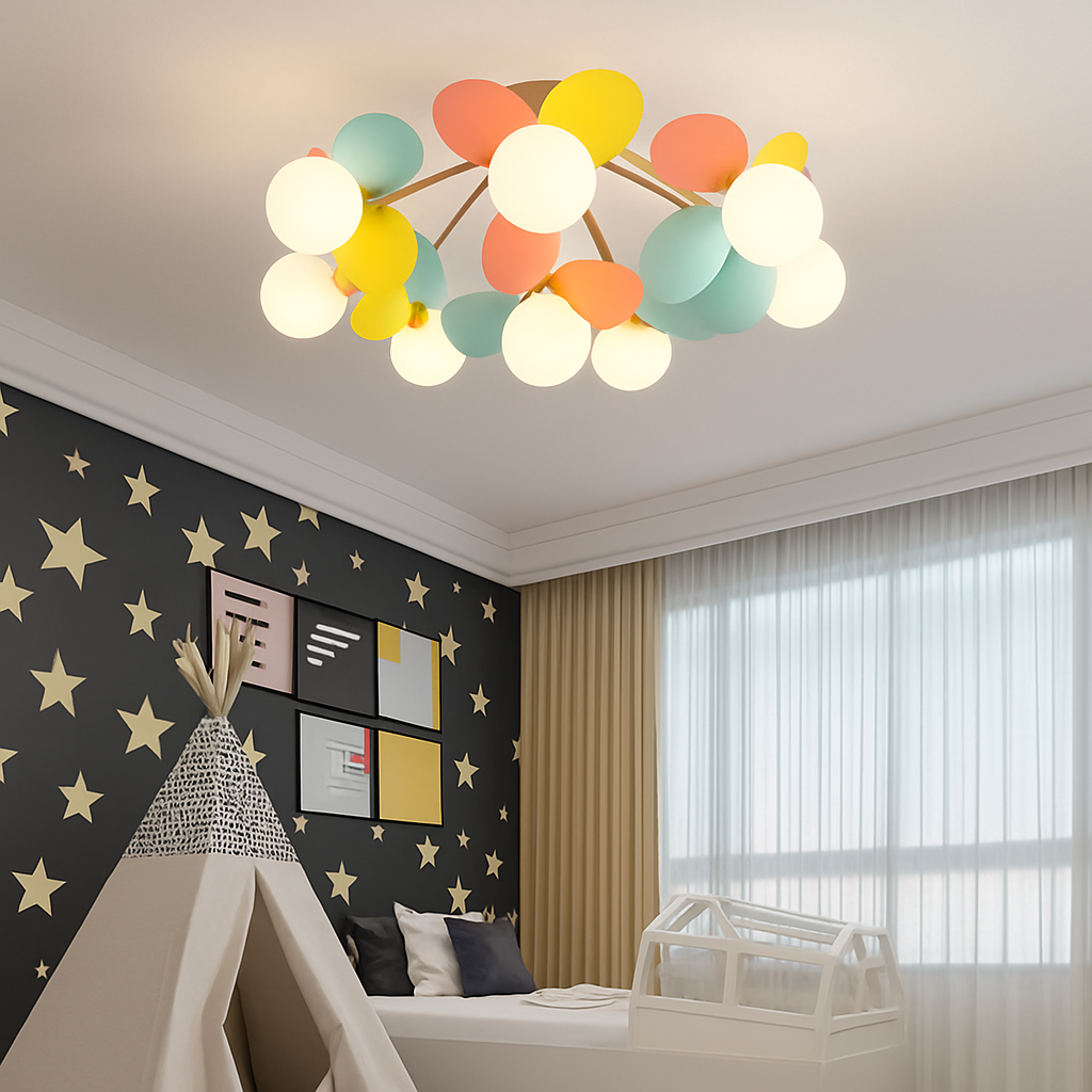 Plafonnier moderne LED coloré pour chambre d'enfant Estel - vue 7 sur 19