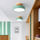Plafonnier moderne LED en bois et métal coloré Celio