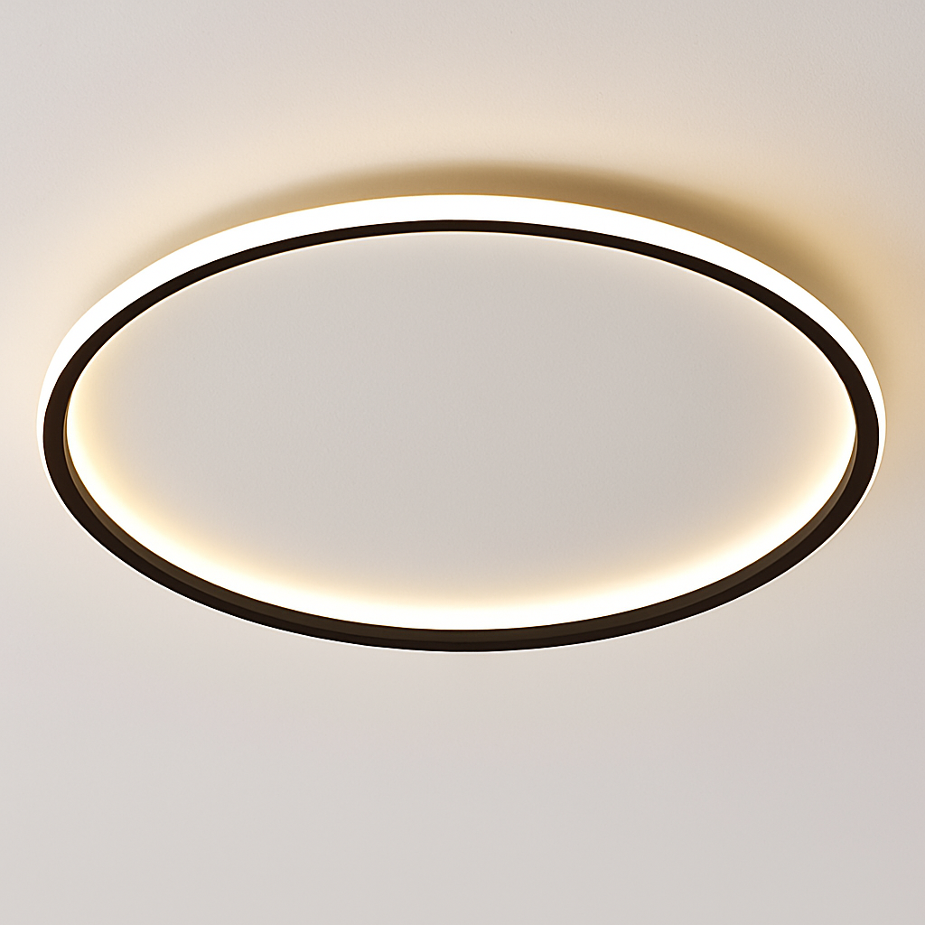 Plafonnier moderne LED en forme d'anneau métallique Marisol - vue 3 sur 5