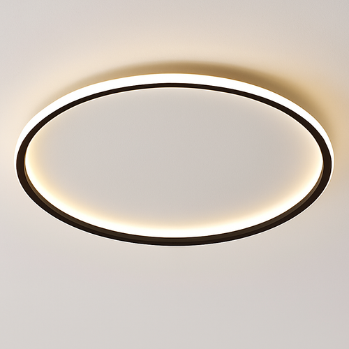 Plafonnier moderne LED en forme d'anneau métallique Marisol - vue 4 sur 5
