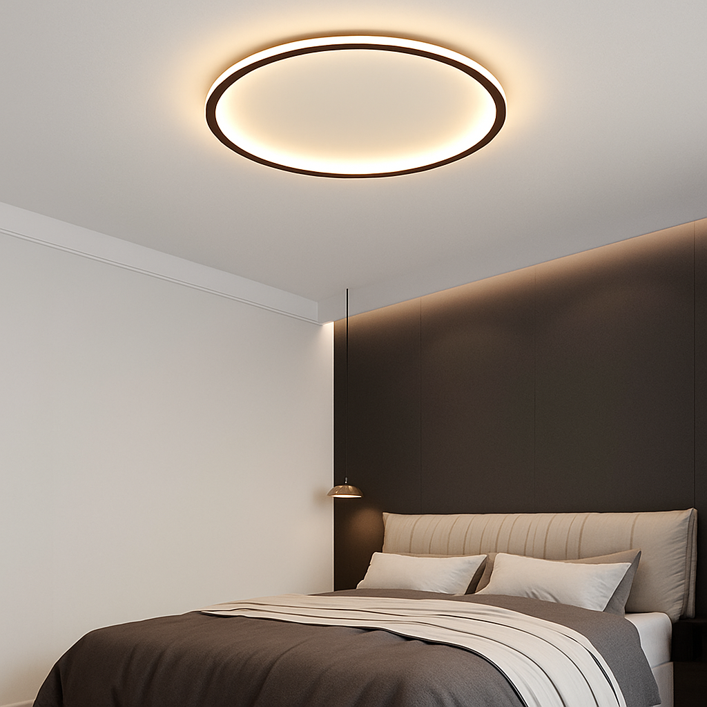 Plafonnier moderne LED en forme d'anneau métallique Marisol - vue 5 sur 5