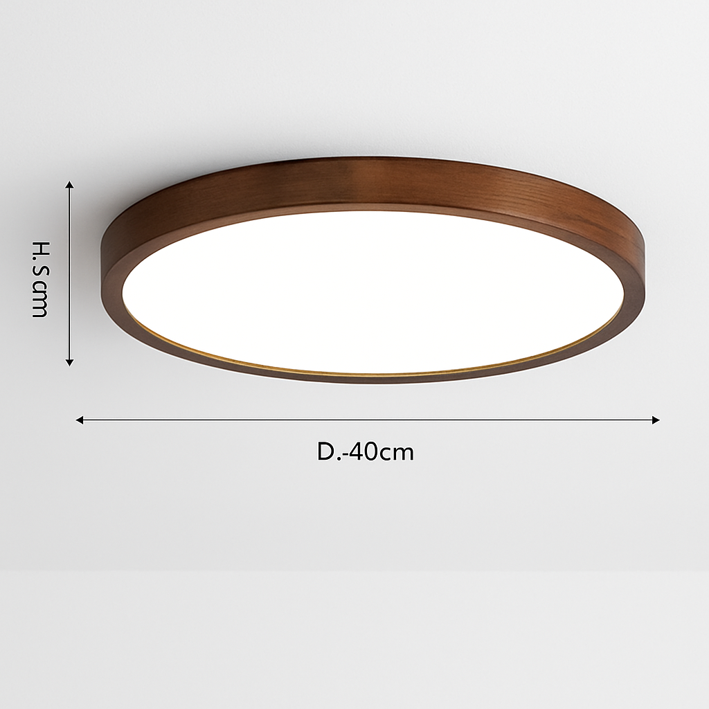 Plafonnier moderne LED en forme géométrique en bois Evelyn - vue 11 sur 16