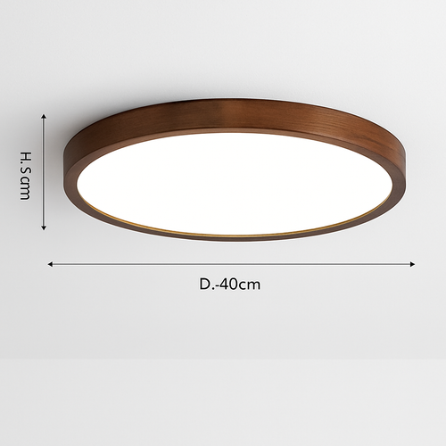 Plafonnier moderne LED en forme géométrique en bois Evelyn - vue 12 sur 16