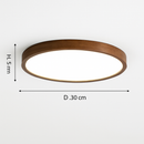 Plafonnier moderne LED en forme géométrique en bois Evelyn