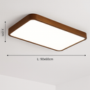 Plafonnier moderne LED en forme géométrique en bois Evelyn