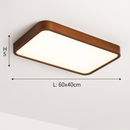 Plafonnier moderne LED en forme géométrique en bois Evelyn