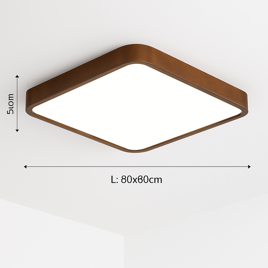 Plafonnier moderne LED en forme géométrique en bois Evelyn - vue 16 sur 16