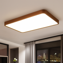 Plafonnier moderne LED en forme géométrique en bois Evelyn