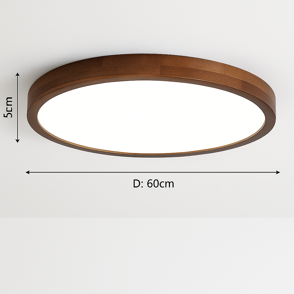 Plafonnier moderne LED en forme géométrique en bois Evelyn - vue 8 sur 16