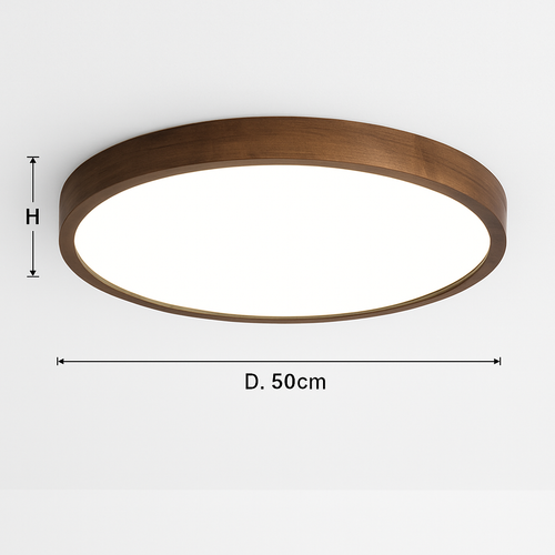 Plafonnier moderne LED en forme géométrique en bois Evelyn - vue 10 sur 16