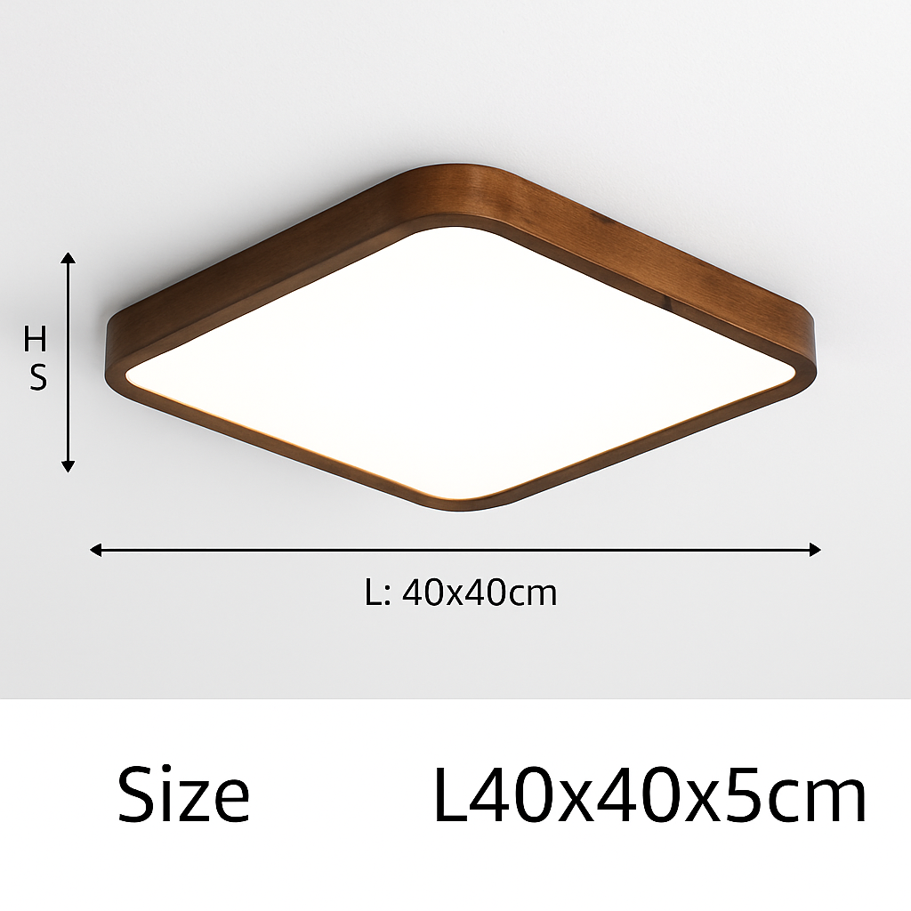 Plafonnier moderne LED en forme géométrique en bois Evelyn - vue 10 sur 16